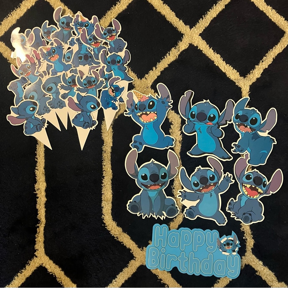 Stitch Character Birthday Cupcake Toppers
